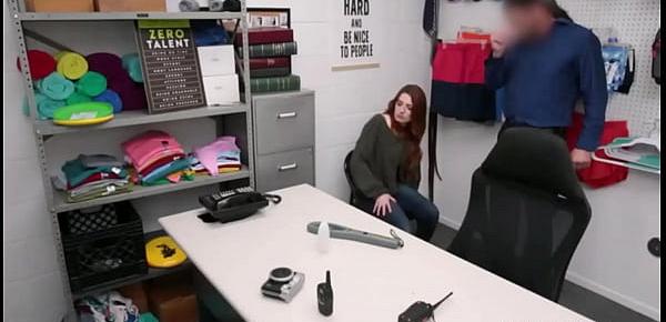  Redhead big ass Shoplifter Aria Carson banged by officer